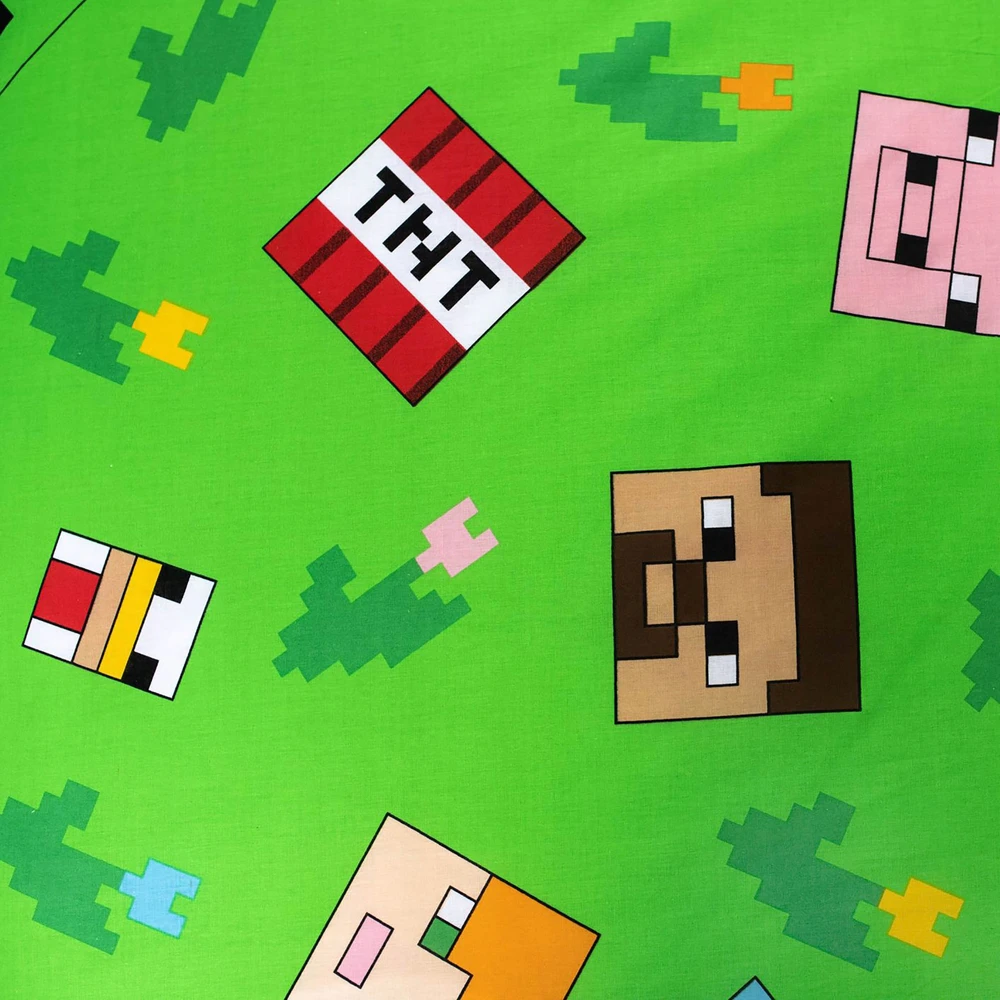 Medvilninis „Minecraft“ patalynės komplektas, 140x200 cm, Oeko-Tex