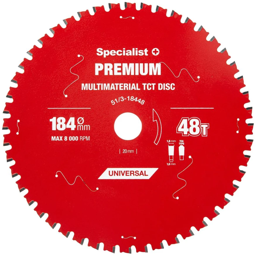 Medžio pjovimo diskas SPECIALIST+ Premium Demolition, 184 x 1,6 x 20/16 mm, 24 dantų, 18°, TCT