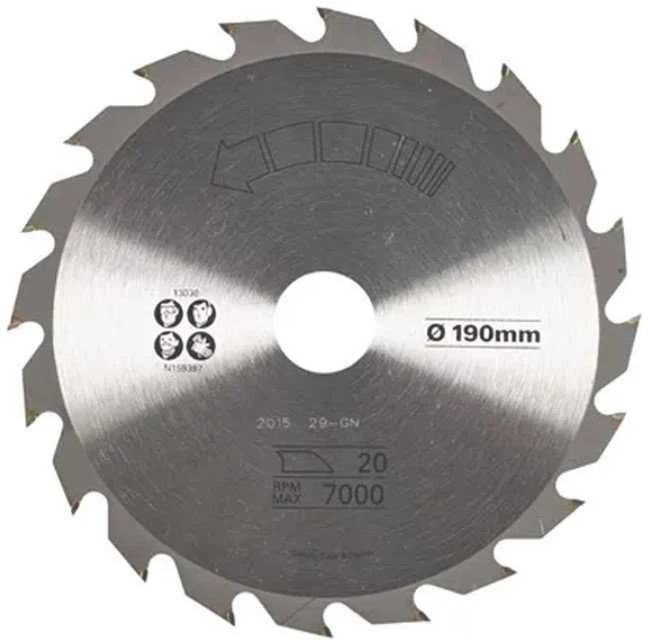 Medžio pjovimo diskas STANLEY, 190 x 30 mm, 20 dantų, TCT/HM