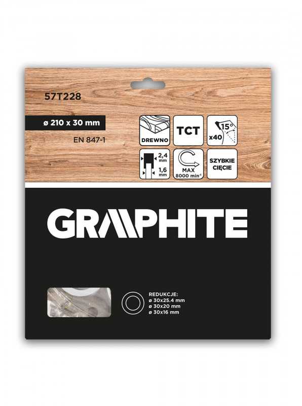 Graphite Medžio pjovimo diskas , Widia, 210 x 30 mm, 40 dantų