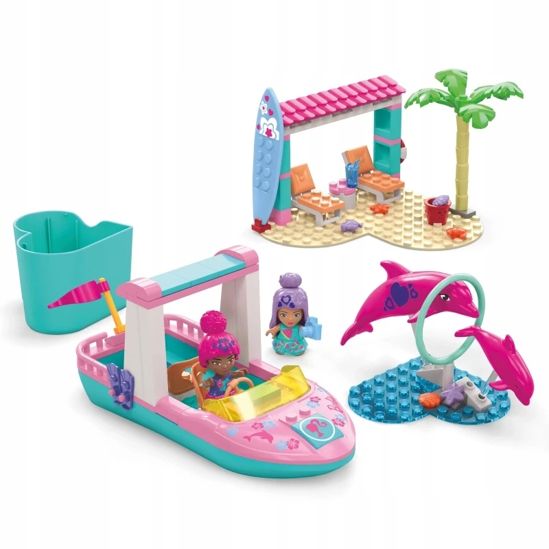 Mega Bloks Mattel 121 dalių MEGA Barbie spalvų atskleidimo blokeliai Nuotykių su delfinais už5425