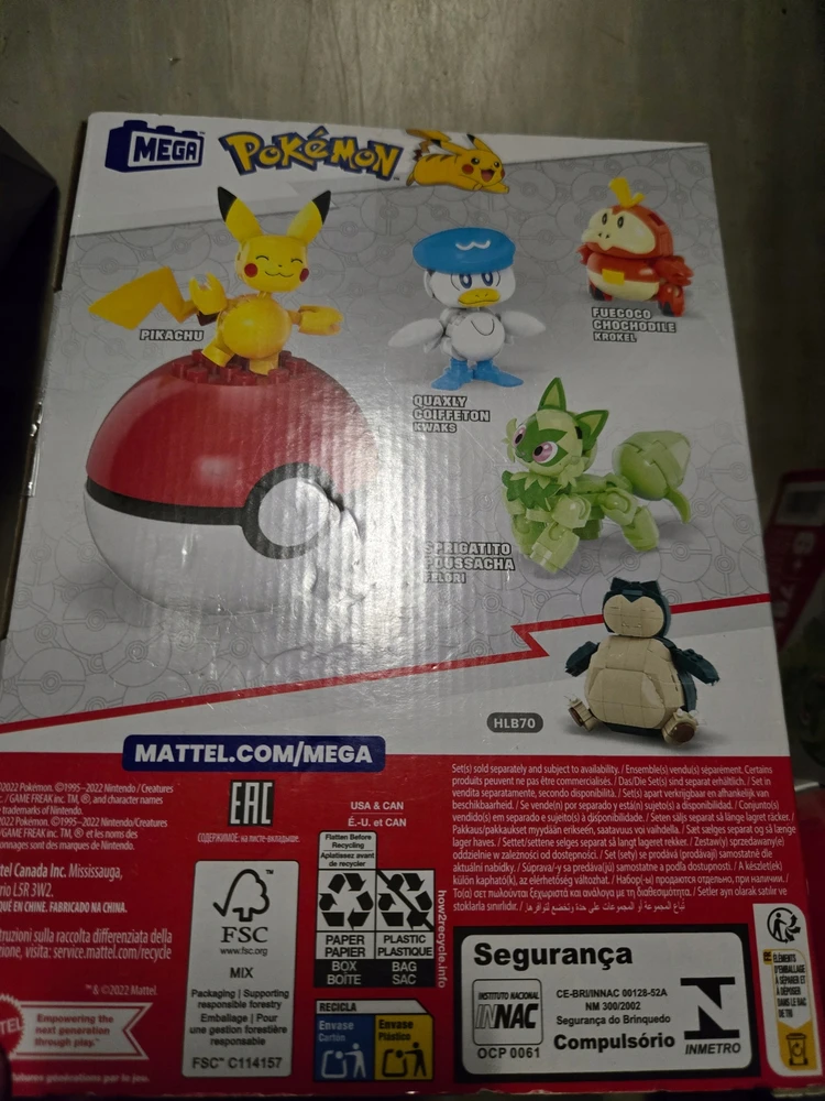 Mega Construx Mega Pokemon Pikachu Quaxly Fuecoco Sprigatito HPX92 blokeliai 79 vnt.
