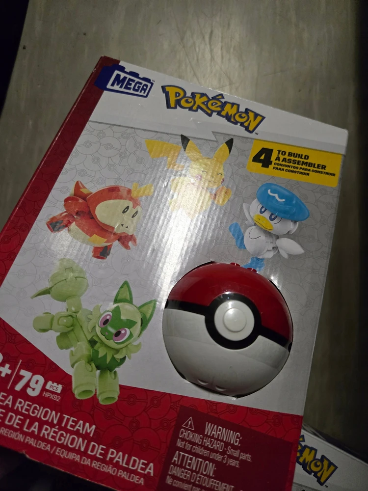 Mega Construx Mega Pokemon Pikachu Quaxly Fuecoco Sprigatito HPX92 blokeliai 79 vnt.