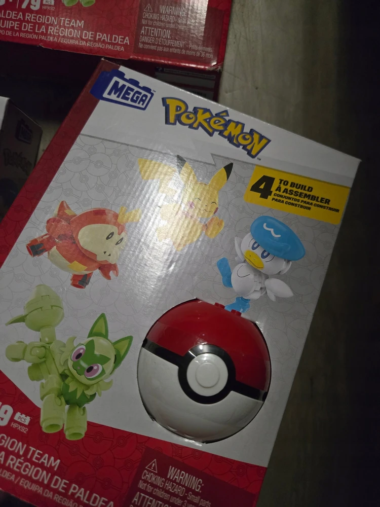Mega Construx Mega Pokemon Pikachu Quaxly Fuecoco Sprigatito HPX92 blokeliai 79 vnt.