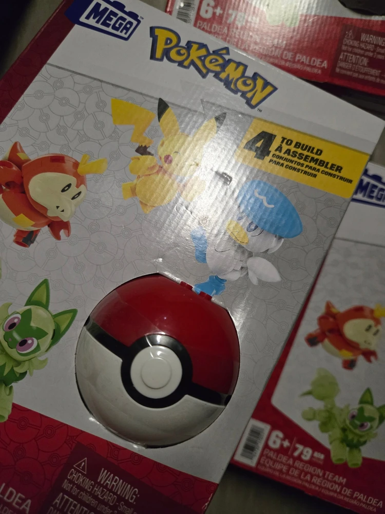 Mega Construx Mega Pokemon Pikachu Quaxly Fuecoco Sprigatito HPX92 blokeliai 79 vnt.