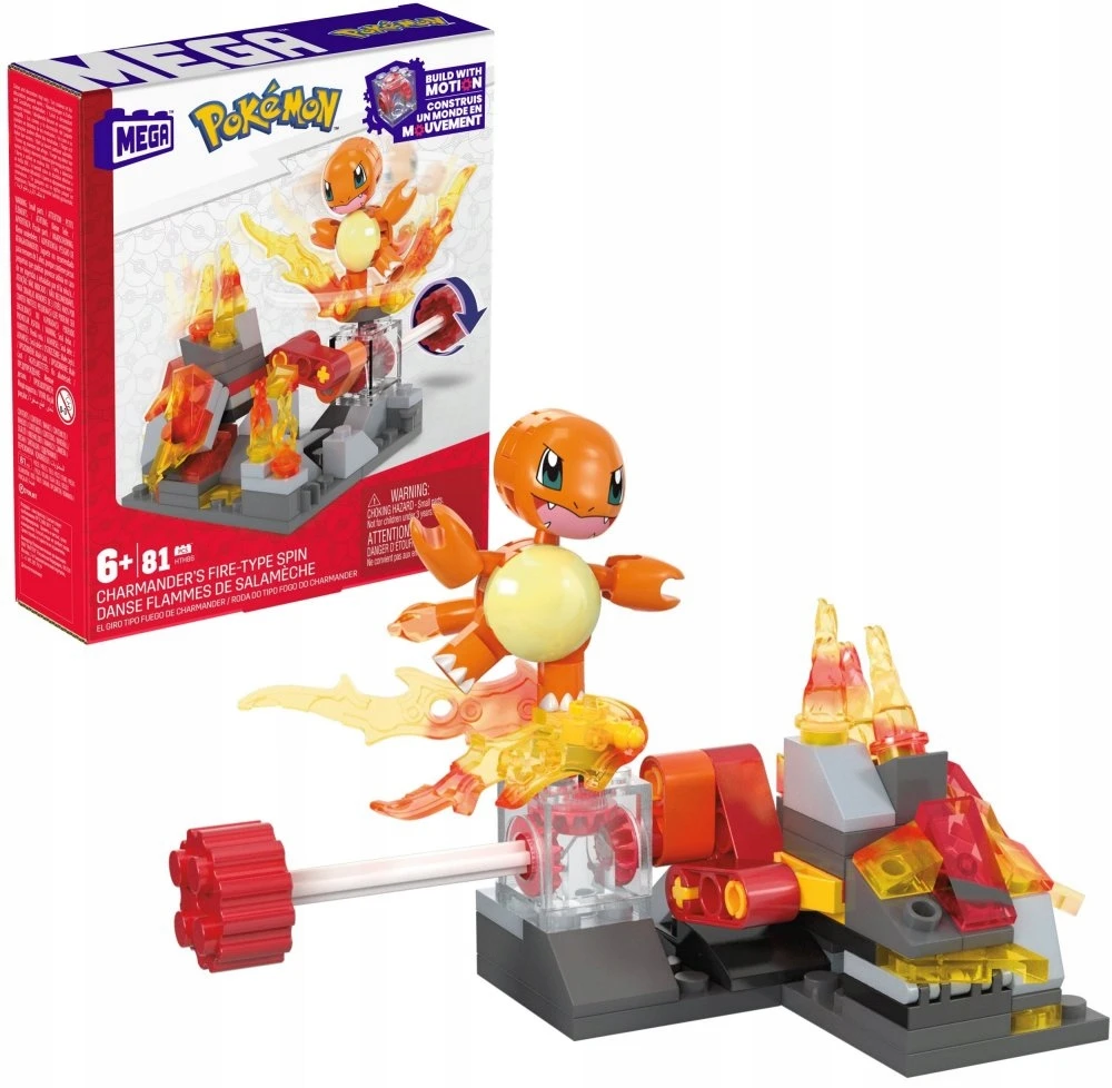 Mattel Mega Construx Pokémon: Ugnies ataka Charmander, 81 detali