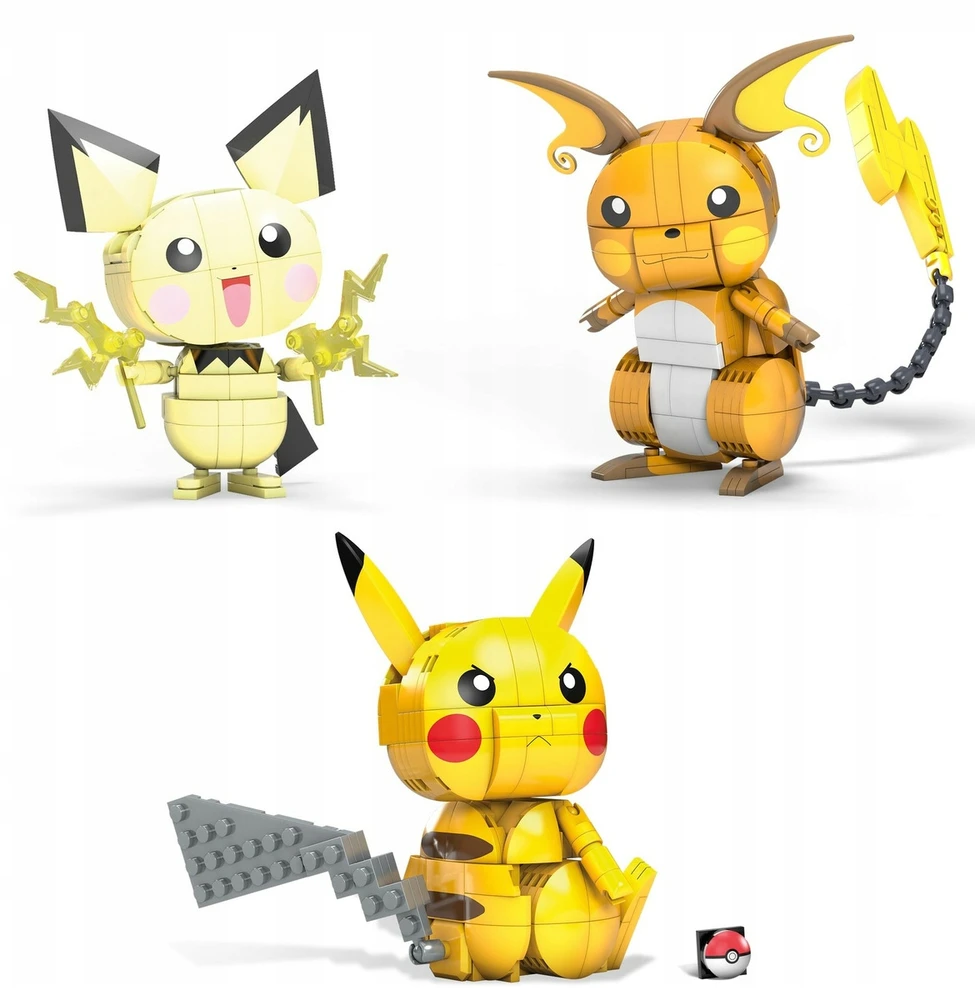 Mega Bloks Mega Construx. Pokemonai. Pikachu, Pichu, Raichu Mega Construx