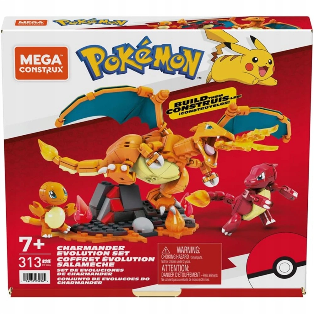 Mattel „Mega Construx Pokemon“ rinkinys „Charmander evoliucija“