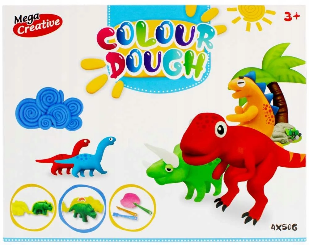 Mega Creative Plastilino rinkinys "dinozaurai" su formelėmis