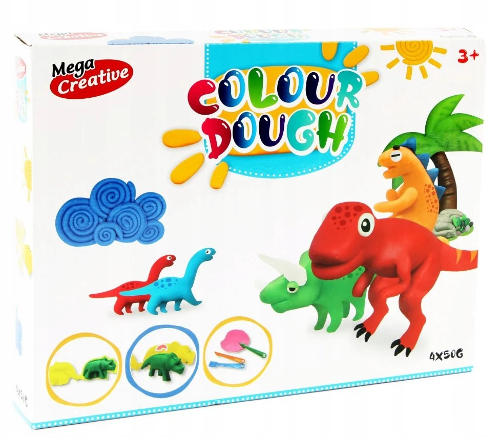 Mega Creative Plastilino rinkinys "dinozaurai" su formelėmis