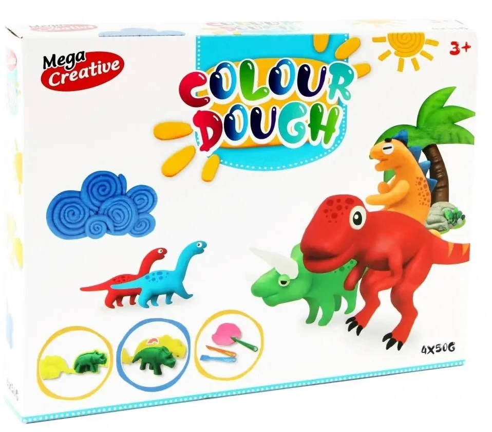 Mega Creative Plastilino rinkinys "dinozaurai" su formelėmis