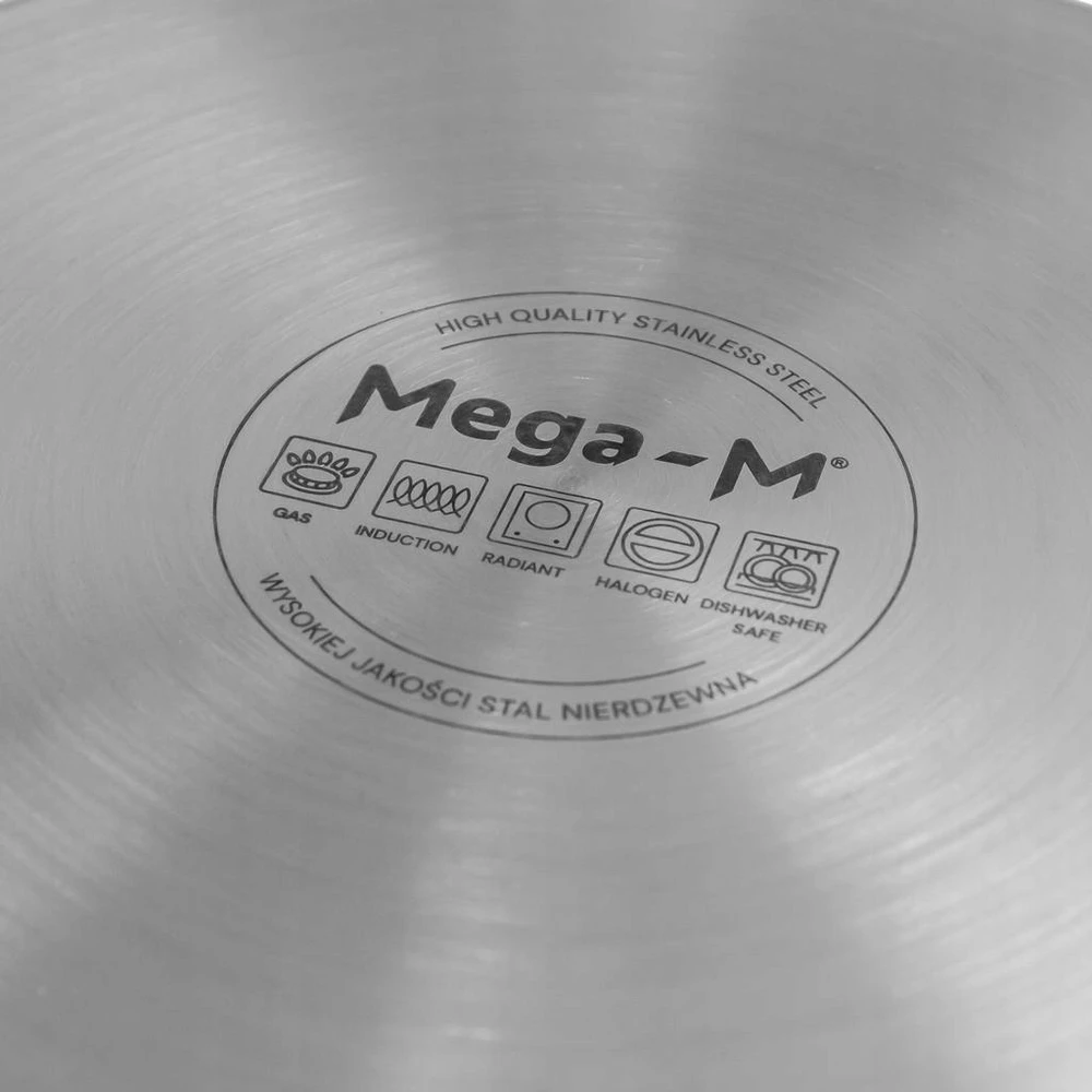 Mega-M Aukštas nerūdijančio plieno puodas indukcinėms dujoms 71 l + dangtis