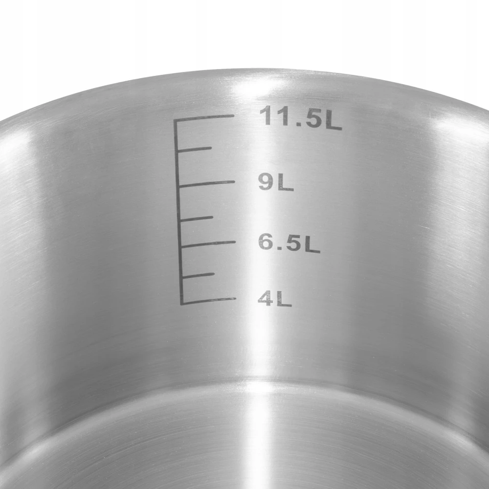 Mega M Indukcinis puodas, nerūdijančio plieno, 12L, skersmuo. 30 cm su PRO dangteliu 30x18 cm