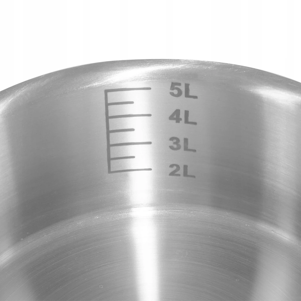 Mega M Indukcinis puodas, nerūdijančio plieno, 5L, skersmuo. 25 cm su PRO dangteliu 25x11 cm