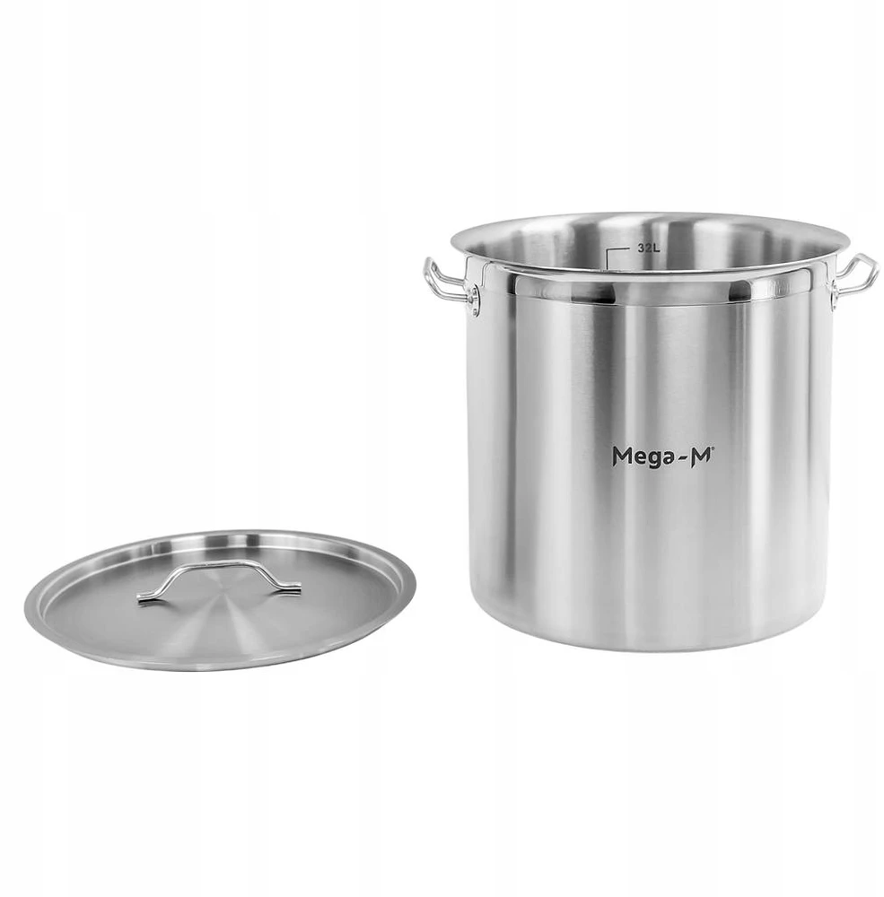 Mega M Indukcinis puodas pagamintas iš nerūdijančio plieno 36L sk. 36cm su PRO dangteliu 36x36 cm