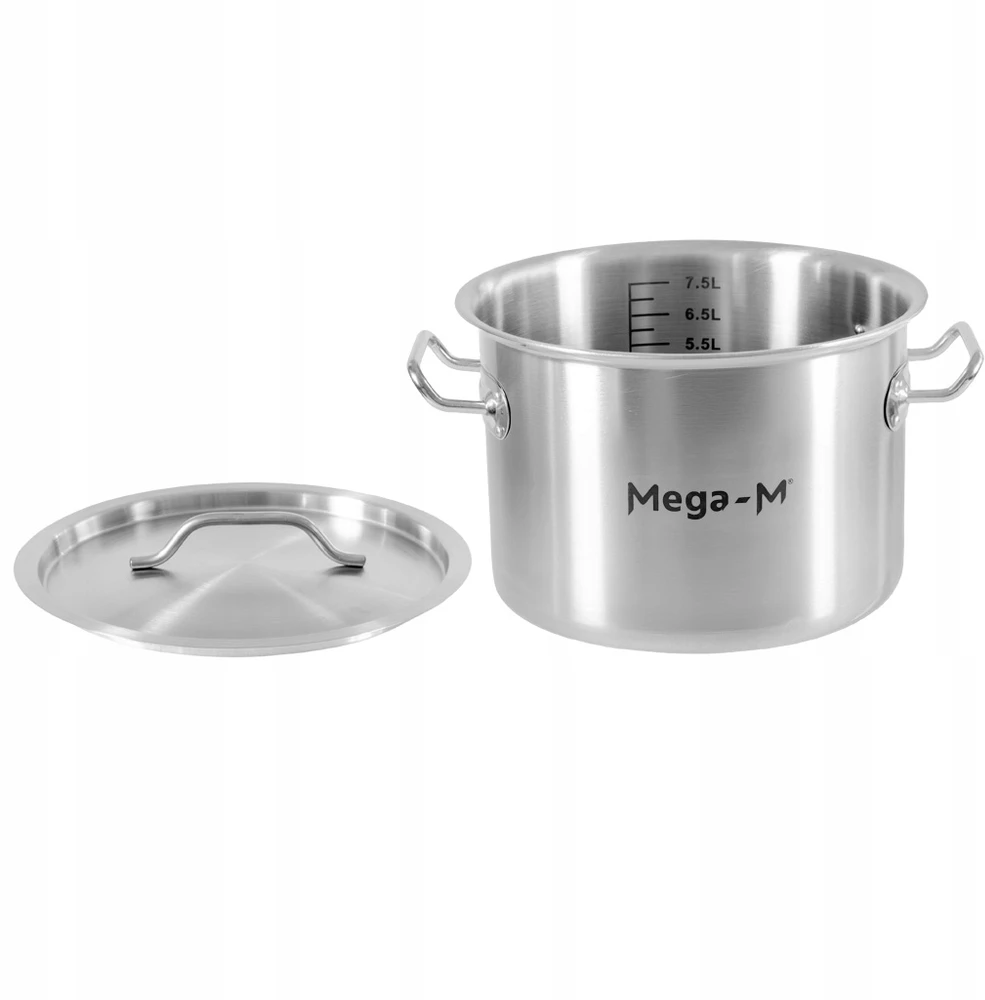 Mega M Nerūdijančio plieno indukcinis puodas su dangčiu, 8L skersmuo. 28 cm STANDARTINIS