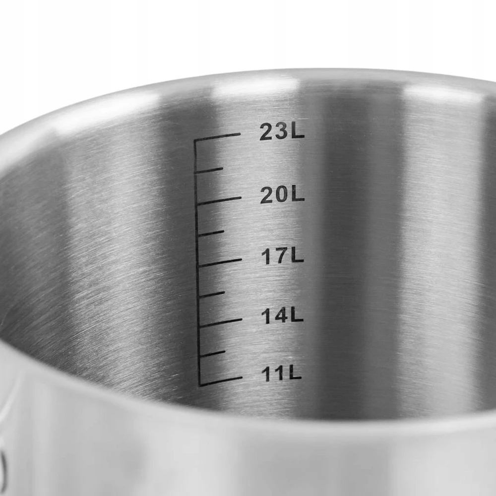 Mega M Nerūdijančio plieno indukcinis puodas su dangčiu, 25L, skersmuo. 32 CM STANDARTAS