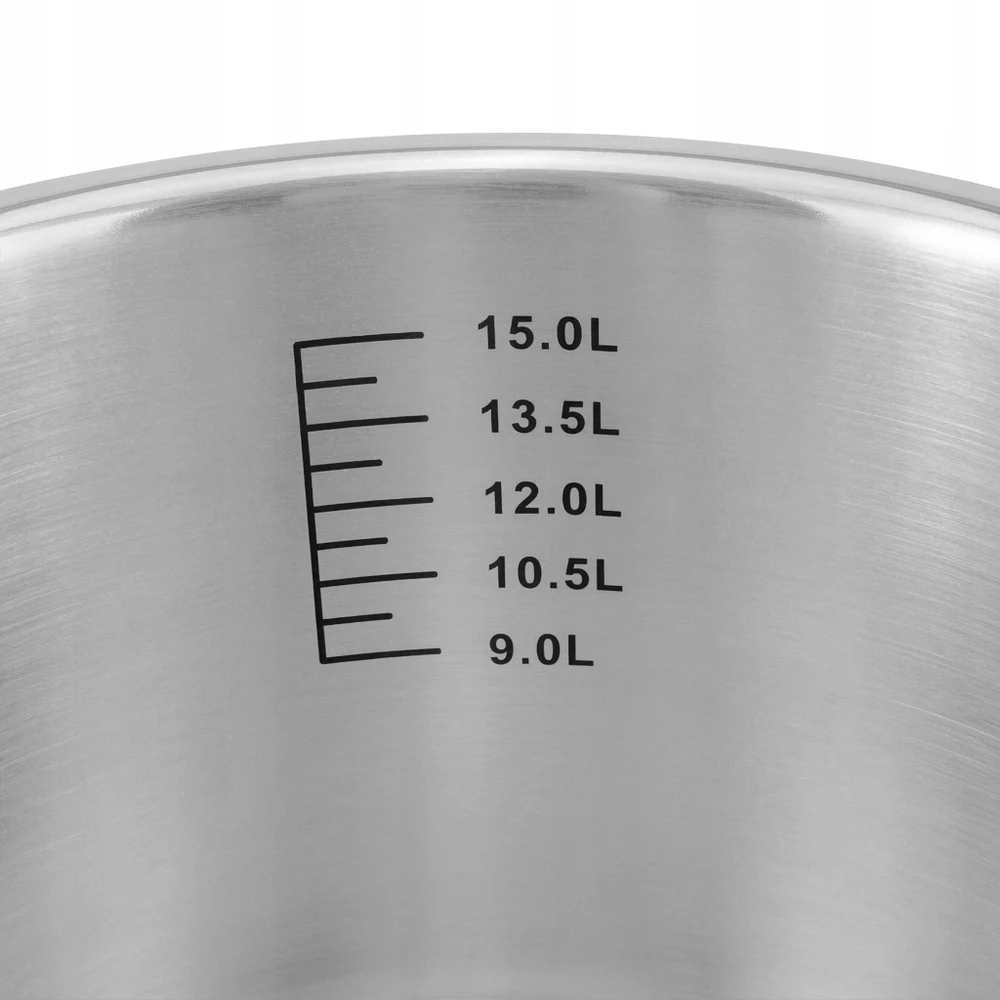 Mega M Nerūdijančio plieno indukcinis puodas su dangčiu, 17L, skersmuo. 32 cm STANDARTINIS