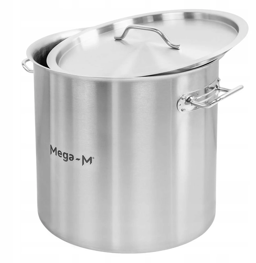 Mega M Nerūdijančio plieno indukcinis puodas su dangčiu, 25L, skersmuo. 32 CM STANDARTAS