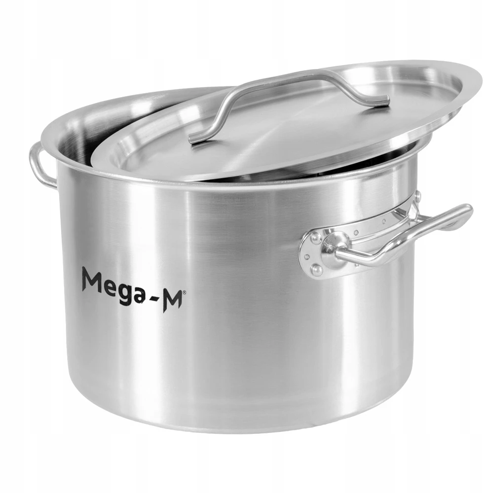 Mega M Nerūdijančio plieno indukcinis puodas su dangčiu, 8L skersmuo. 28 cm STANDARTINIS