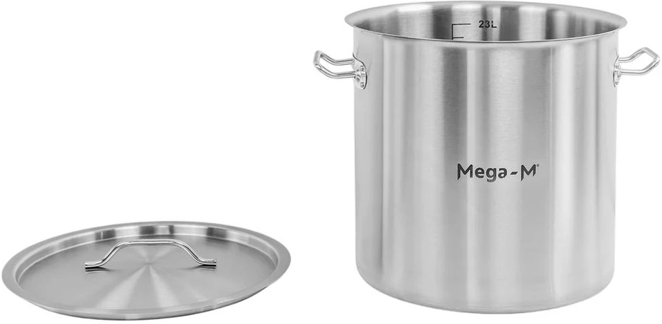 Mega M Nerūdijančio plieno indukcinis puodas su dangčiu, 25L, skersmuo. 32 CM STANDARTAS