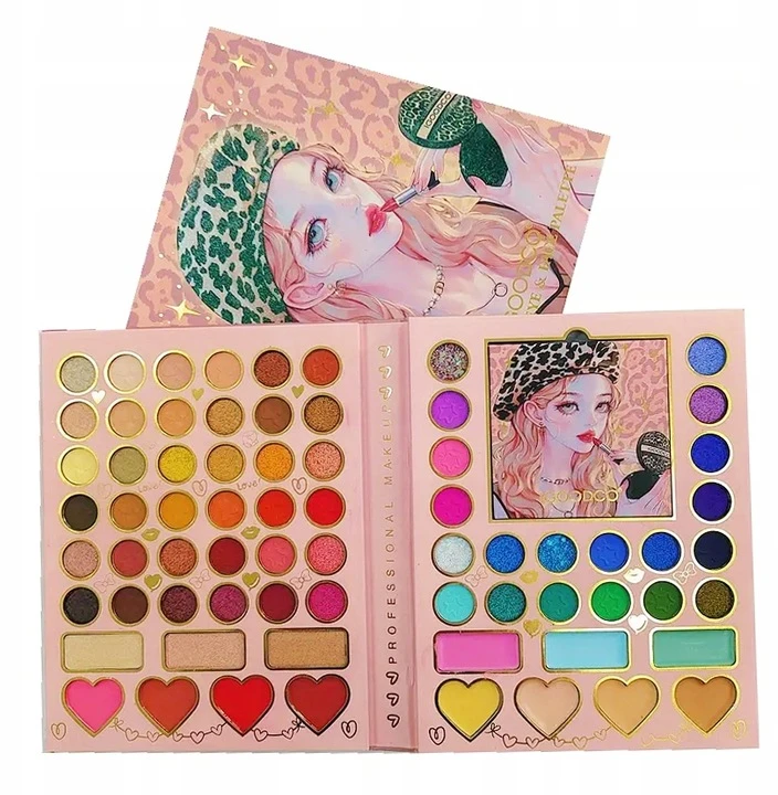 MEGA MAKIAŽO PALETĖ GLITTER GLITTER 70 VIENETLIŲ BRONZINĖS BIZDESIO