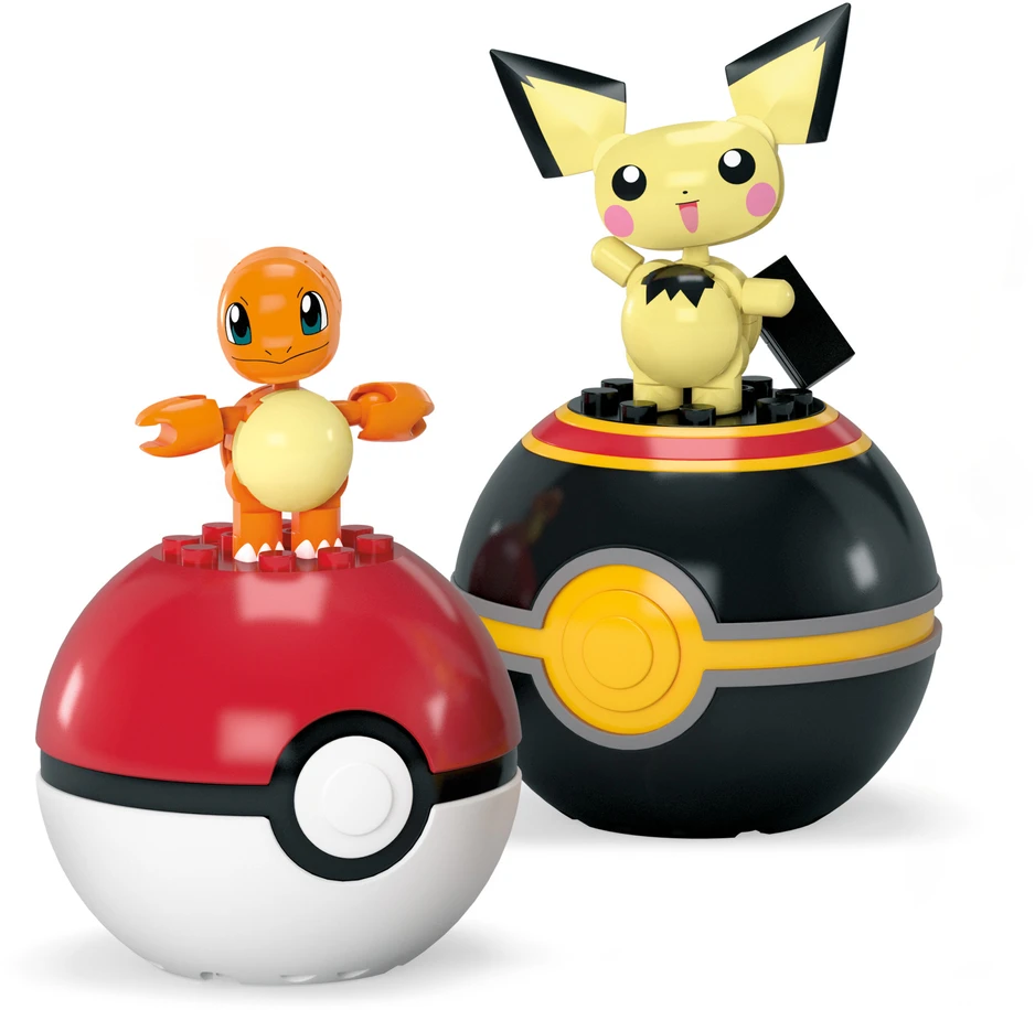 MEGA Pokemon Charmander ir Pichu HXP13 CONSTRUX statybiniai blokeliai