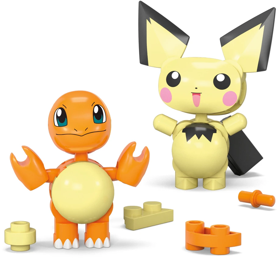 MEGA Pokemon Charmander ir Pichu HXP13 CONSTRUX statybiniai blokeliai