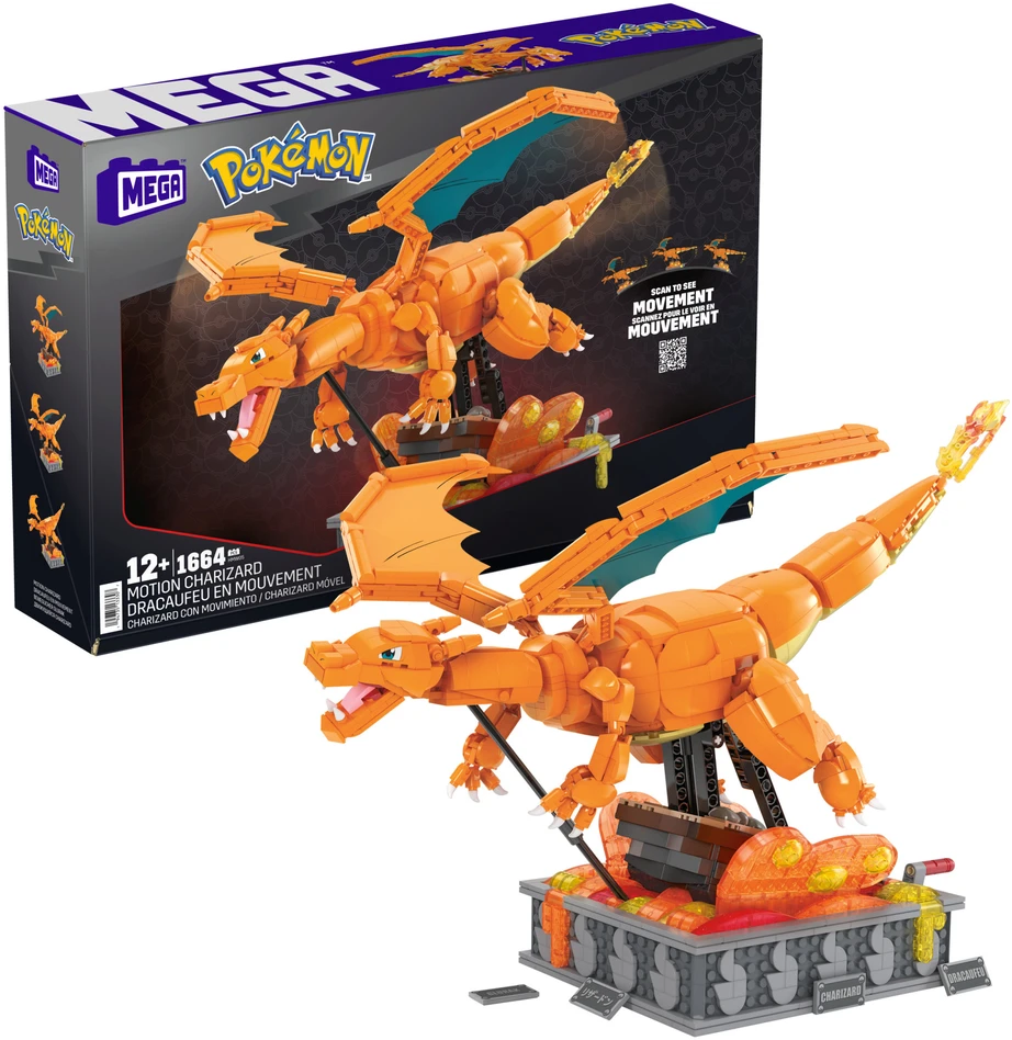Mattel Mega Pokemon Mechaninis Charizard su judesys