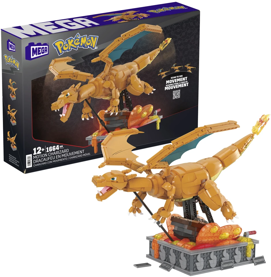 Mattel Mega Pokemon Mechaninis Charizard su judesys