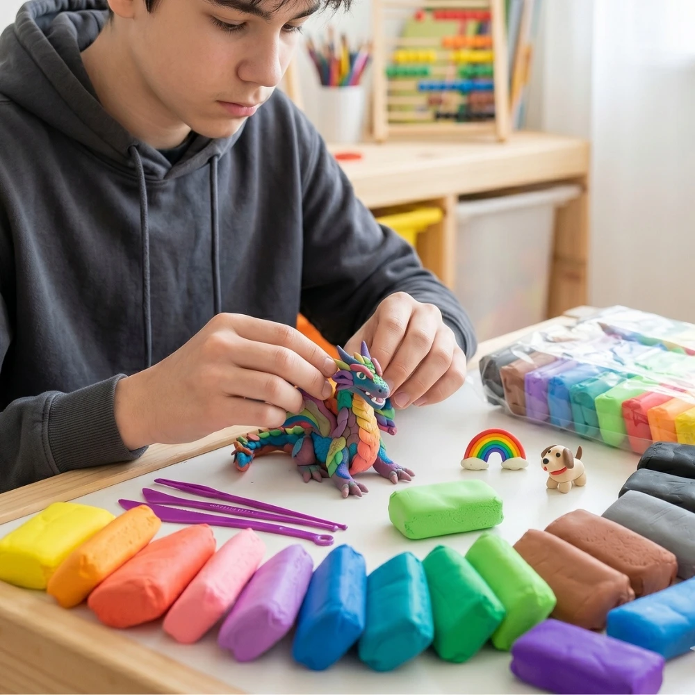Mega putų molio rinkinys 36 spalvos + įrankiai Plastikinis molis VAIKŲ DIENA