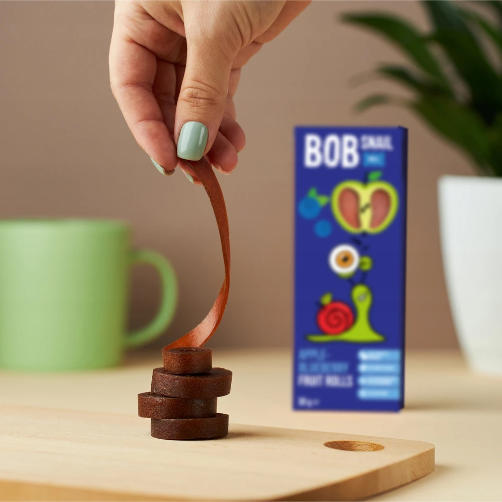 MEGA vaisių suktinukų rinkinys BOB SNAIL sveikas užkandis MIX 4 skonių 36x30g