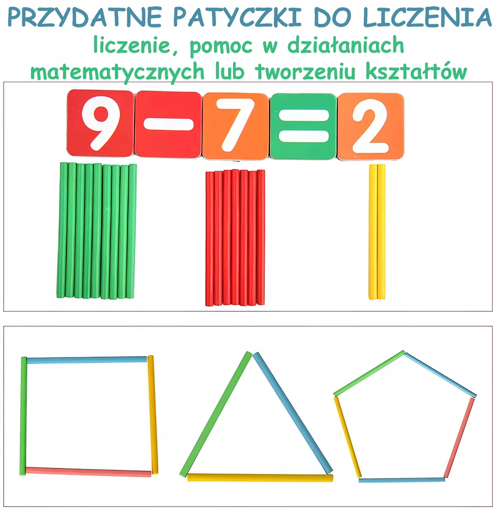 Megadidi Edukacinis rinkinys: medinis abakėlis ir skaičiavimo pagaliukai