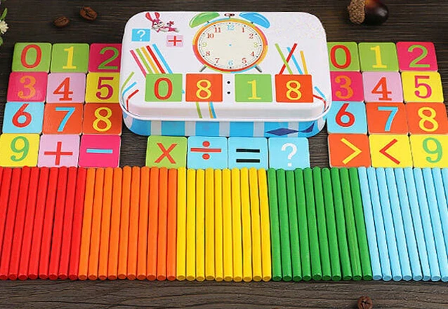 Megadidi Edukacinis skaičiavimo rinkinys: skaičiuoklė, pagaliukai, skaičiai