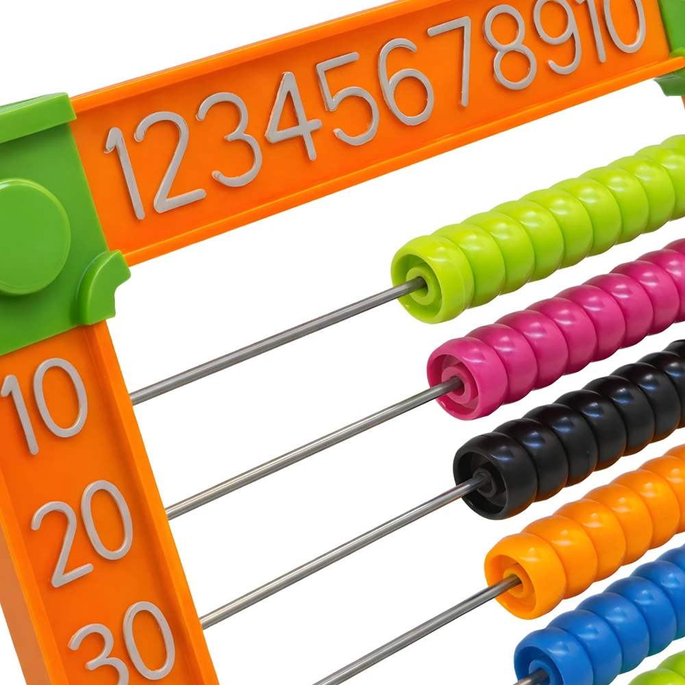 Megadidi Edukacinis skaičiuotuvas vaikams, 100 skaičių, oranžinis