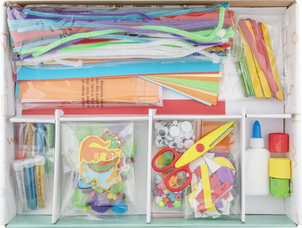 MEGADIDI MEGA KŪRYBINIS RINKINYS Meninis 500 elementų Scrapbooking lagaminas