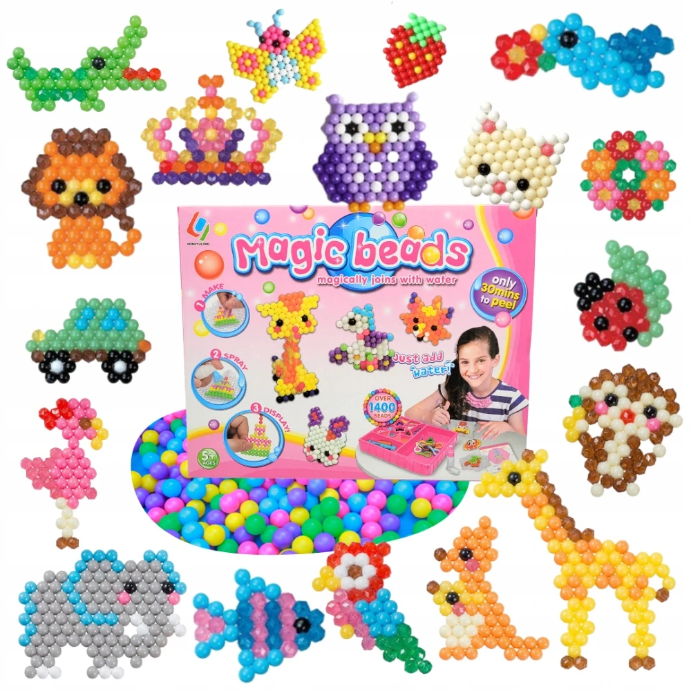 Megadidi WATER BEADS rinkinys 1400 vnt CREATIVE AQUA JEWELS karoliukai BEADS