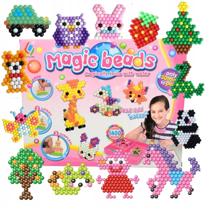 Megadidi WATER BEADS rinkinys 1400 vnt CREATIVE AQUA JEWELS karoliukai BEADS