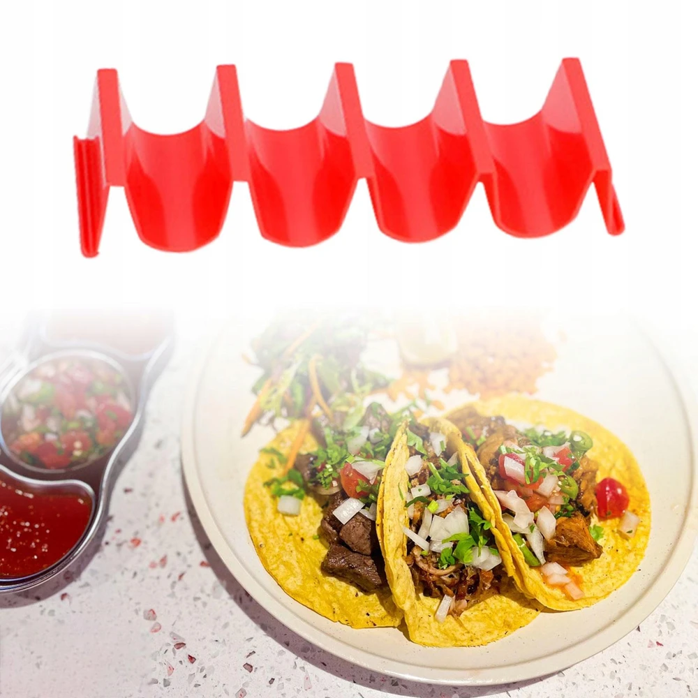 Meksikietiškas taco stovas, blynų stovas, daugiafunkcis taco kepimo stovas, raudoni taco