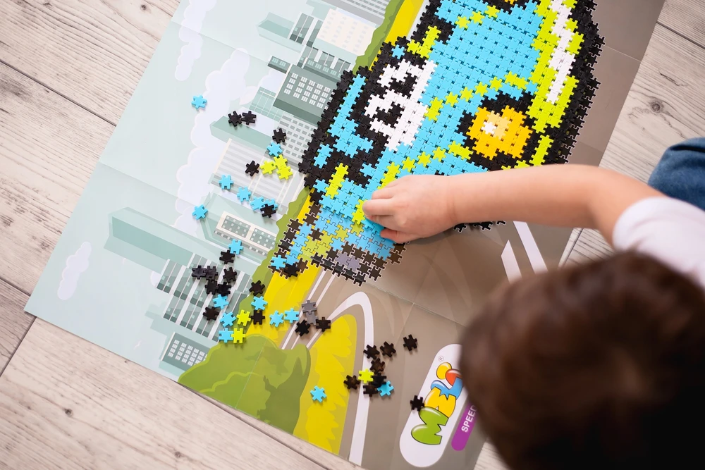 Kūrybinis Meli Minis Speed konstruktorius 500 detalių vaikams nuo 4 metų, žalia-mėlyna