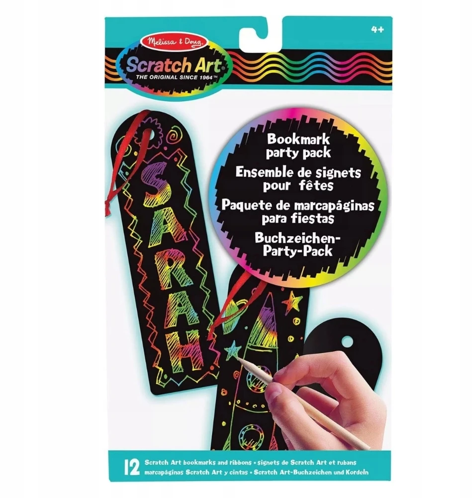 MELISSA & DOUG 12vnt SCRATCH PARTY ŽYMES SCRATCH ART PARTY PACK