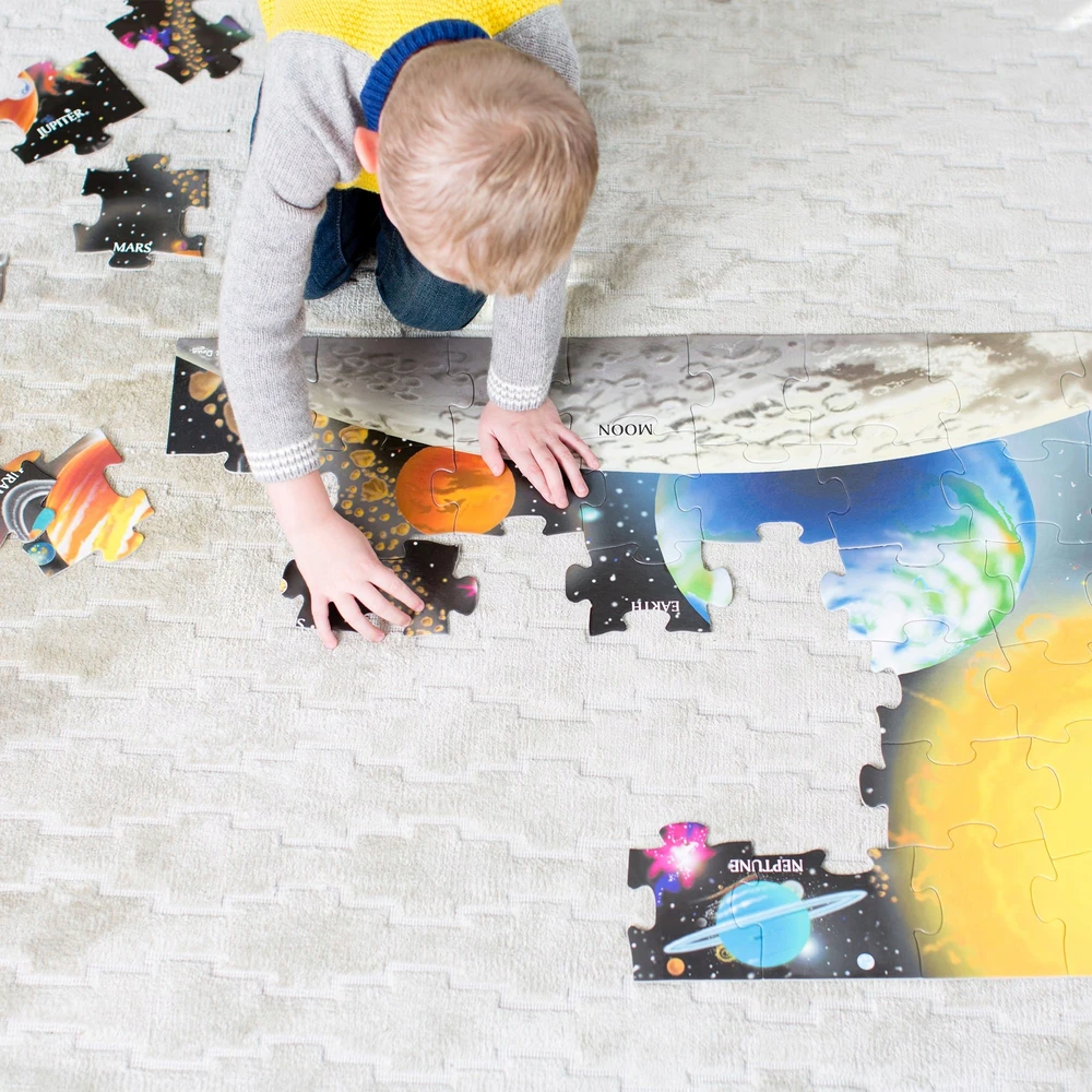 Dėlionė Melissa & Doug Didelis grindų galvosūkis saulės sistema 48 vienetų 91x61 cm žaislas trejų metų vaikui