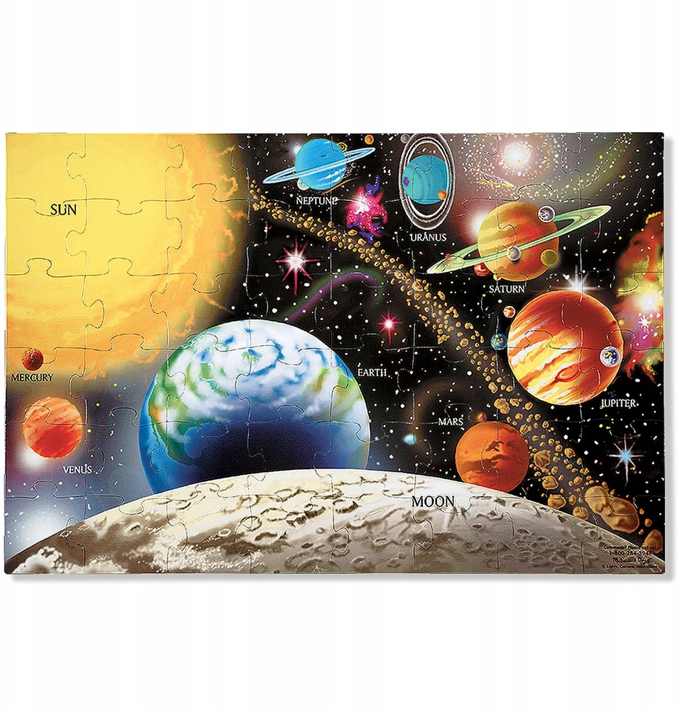 Dėlionė Melissa & Doug Didelis grindų galvosūkis saulės sistema 48 vienetų 91x61 cm žaislas trejų metų vaikui