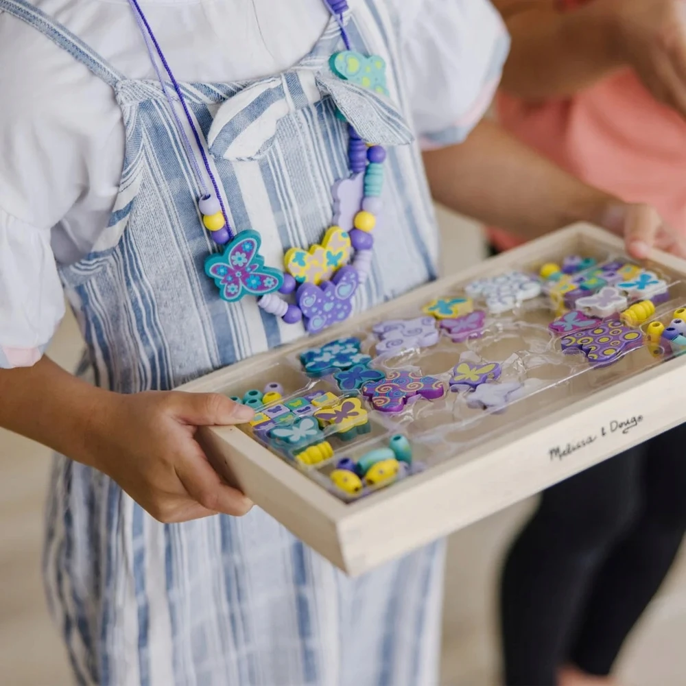 Melissa & Doug Didelis MelissaDoug medinių karoliukų apyrankių karolių rinkinys