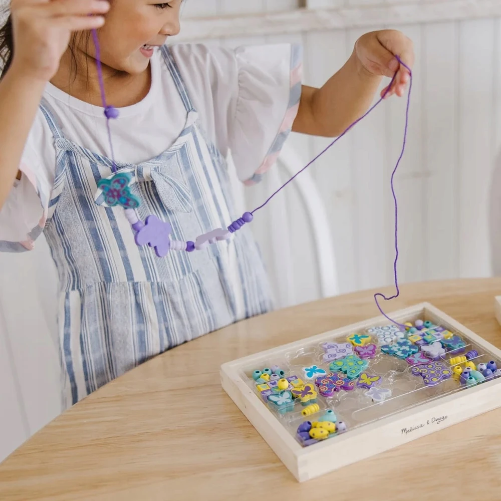 Melissa & Doug Didelis MelissaDoug medinių karoliukų apyrankių karolių rinkinys