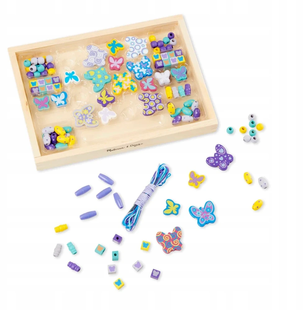 Melissa & Doug Didelis MelissaDoug medinių karoliukų apyrankių karolių rinkinys