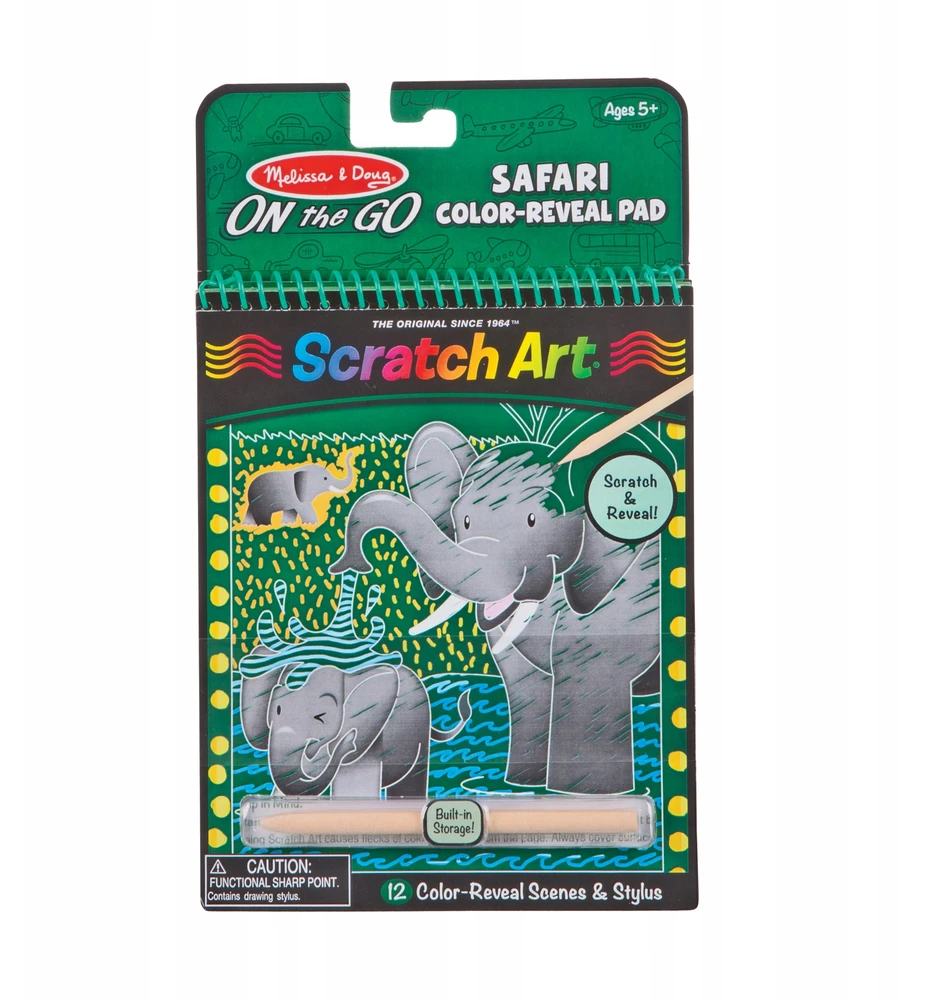 Melissa & Doug Graviravimo rinkinys Safari Scratch Card MelissaDoug kūrybinis žaislas