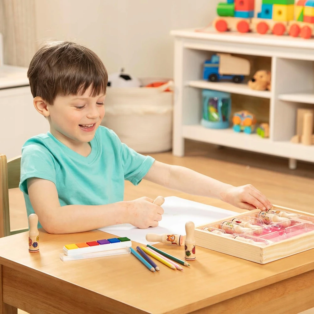Melissa & Doug MEDINIAI ANTspaudai ANTspaudai 10 DIZAINŲ RAŠALAI IR CENCILIAI MELISSA IR DOUG