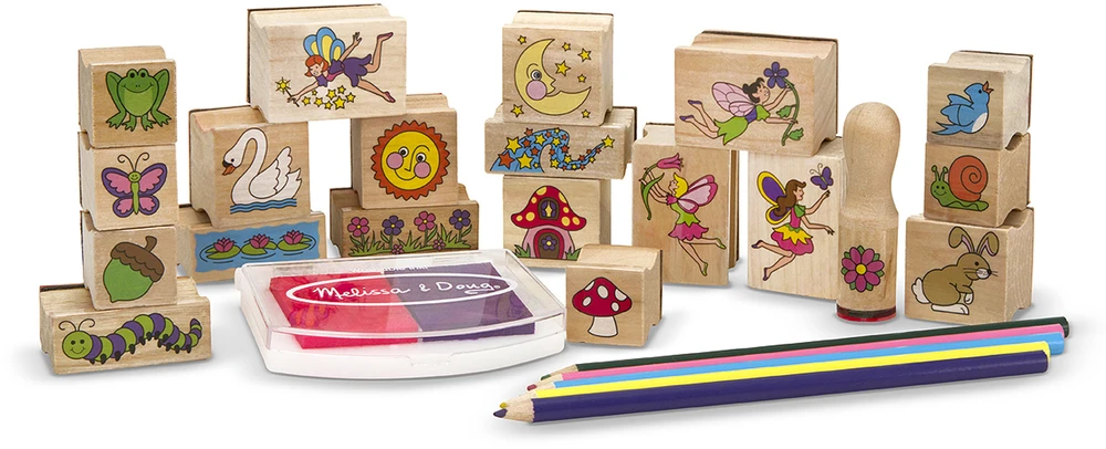 Dėlionė MELISSA & DOUG žaidimų rinkinys „Stamp-a-Scene-Fėjų sodas“