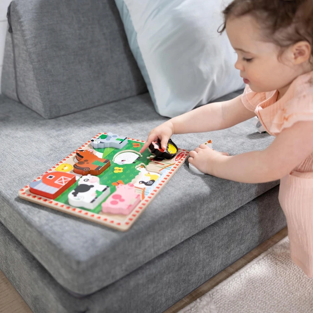 Melissa & Doug Mediniai dėlionės „Kaimo gyvuliai: arklys, avis, višta“ („Melissa &amp; Doug“)
